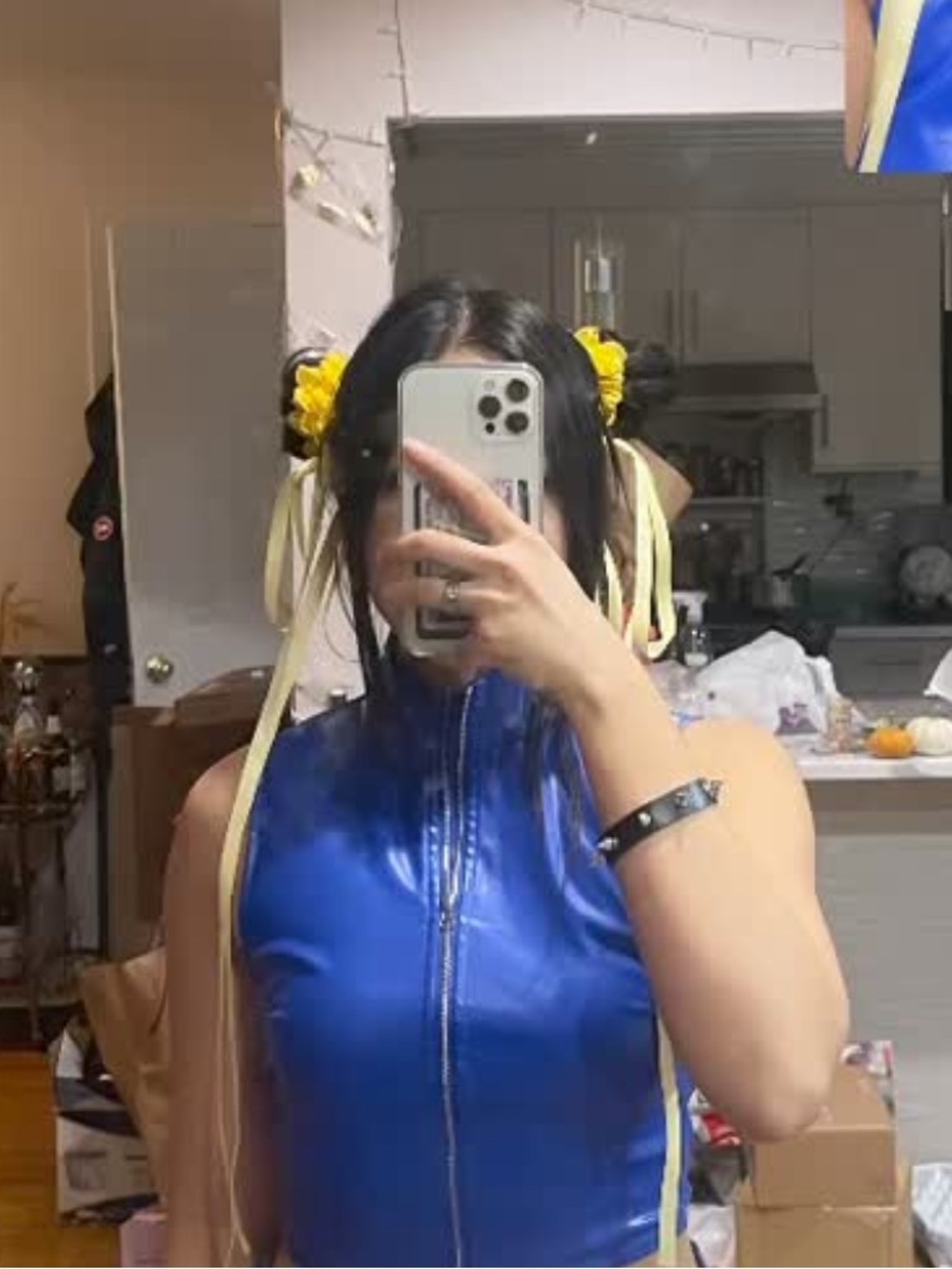 Paralia Swim Blue Pleather(?) Vest